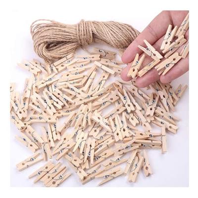 50Pcs Mini Clothespins - Colored Wood Clothespins for Photo Crafts