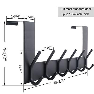 niffgaff 10 Hook Over The Door Hooks, Vertical Over The Door Towel Rack,  Over Door Hook, Over The Door Hanger, for Towel and Clothes Hangers, Black,  2