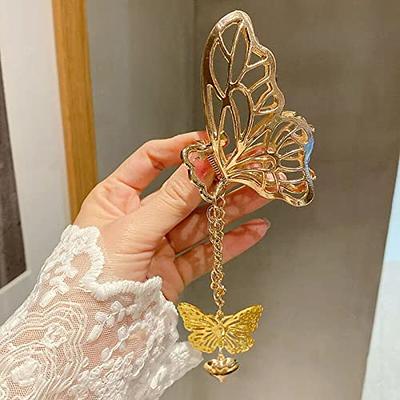 2 PCS Crystal Gold Butterfly Hair Clips for Women Elegant Rhinestone Claw  Clips for Thick Hair Butterfly Hair Accessories - Yahoo Shopping