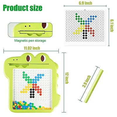 Magnetic Drawing Board for Kids 3+ Years- Toddler Doodle Board with  Magnetic Pen, Colorful Beads & 10 Reference Cards- Fun Dot Art Magnetic  Bead