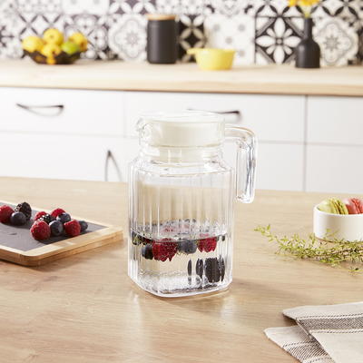 GET P-3064-1-CL 64 oz. Customizable Clear Textured Pitcher with Lid