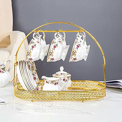 Kitchen Luxury Gold Cup Drying Rack Stand Iron Cup Drainer Holder Tree for  Coffee Mug Glasses