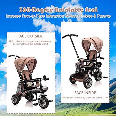 Infans 4-in-1 Toddler Tricycle Reversible Baby Trike W/ Height