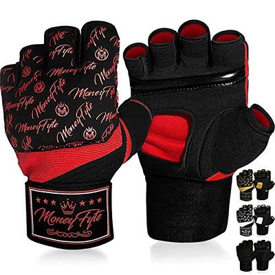 Nuevos guantes interiores con acolchado de larga Wraps Gel MMA Boxeo muñeca  mano wraps vendas para Muay Thai Entrenamiento Rojo Par