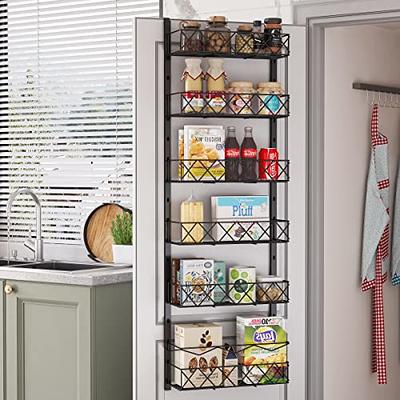 COVAODQ 8-Tier Pantry Door Organization and Storage Over the Door Pantry  Organizer Metal Hanging Kitchen Spice Rack Can Organizer Black