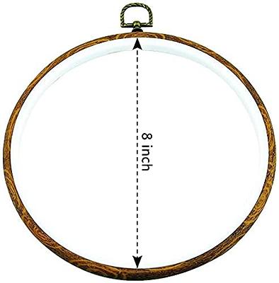 guofa Embroidery Hoops 8 inch - Round Resin Cross Stitch Hoop Set Imitated Wood, Decorative Embroidery Frame Circular for Display Sewing Projects