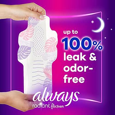 Always Radiant Feminine Pads with Wings, Size 2, Heavy Absorbency, Scented,  26 CT 