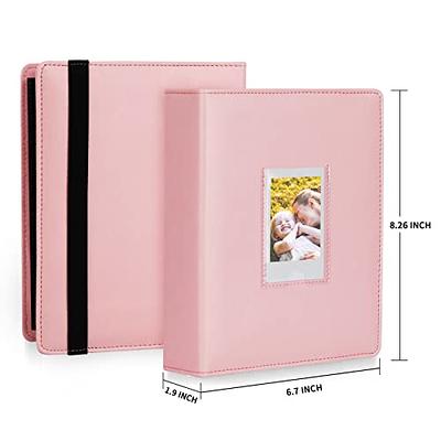 elfonsol Polaroid Photo Album 2x3 - Linen Cover, Front Window, Film Book  with 208 Vertical Pockets for Fujifilm Instax Mini 7s 8 9 11, K-pop