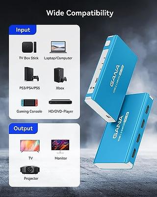  HDMI Switch 4K, 3 Port HDMI Switcher Splitter Automatic Switch,  HDMI Switch Box Hub Support UltraHD, HDR 10, 4K 3D 1080P, for PS4 Xbox DVD  Player Fire Stick Apple TV PC 