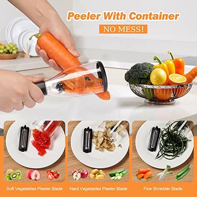 EGGEIL vegetable peeler with container,Set of 2 peelers with storage and 6  interchangeable blades.Fruits and vegetables peelers for kitchen. - Yahoo  Shopping