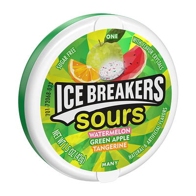 ICE BREAKERS ICE CUBES Snowman Candy Cane Sugar Free Gum, 2.6 oz bottle, 32  pieces