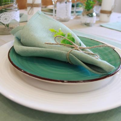 Mint green linen napkins set / Cloth napkins / Custom dinner