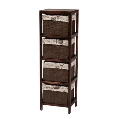 Valtina Two-tone Wood 3 Drawer Storage Unit With Baskets Oak Brown