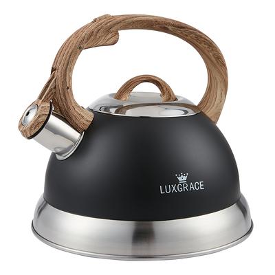 Creative Home 2.3 qt. Stainless Steel Whistling Tea Kettle Teapot with Ergonomic Cool Touch Handle, Satin Finish 11305