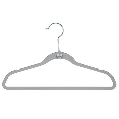 Simplify Kids 200 Pack Velvet Hangers with Gaming Controller Icon in Light Grey