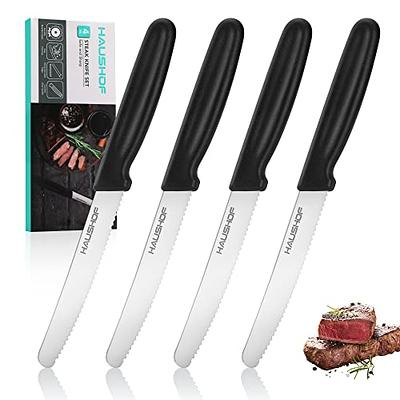 Steak Knife Set, Serrated Knife, Stainless Steel Sharp Knives Set