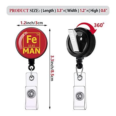 Fe Man,Funny Badge Reel，Retractable ID Card Badge Holder with