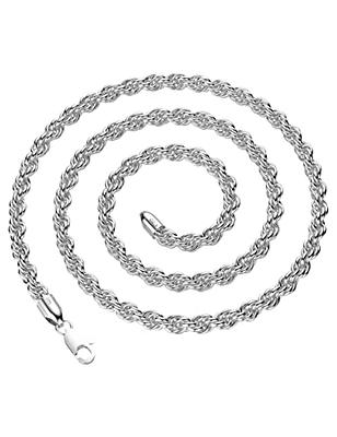 Waitsoul 925 Sterling Silver Paperclip Lobster Clasp Chain 5mm