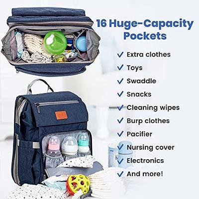 Diaper Bag Backpack Multifunctional Diaper Backpack with Extension Pad  Large Capacity Diaper Bag for Baby Boy and Girl Travel Baby Bag for Moms