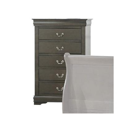 Acme Furniture Louis Philippe III 5 Drawer Chest in Dark Gray