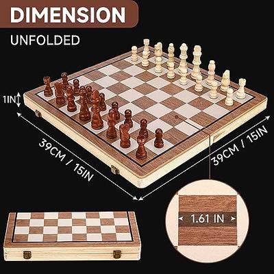 Complete Chess Board Set  15 Inch Folding Board with Chess Pieces
