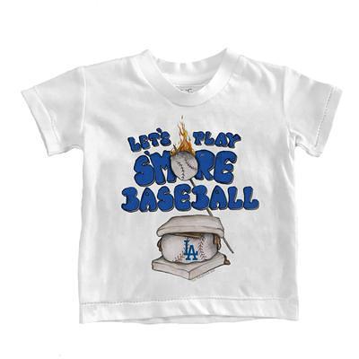 Women's Tiny Turnip White Los Angeles Dodgers Baseball Tiara Heart T-Shirt Size: Small