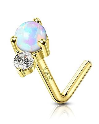 Rose gold nose piercing ring anodized titanium 18g nostril piercing sc –  Siren Body Jewelry