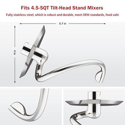 aikeec Stainless Steel Spiral Dough Hook Accessories for Kitchenaid Stand  Mixer, K45DH Bread Hook for Kitchen aid 4.5/5 Quart Tilt-Head Stand Mixer