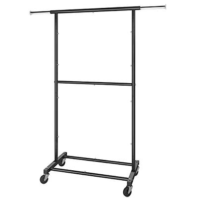 Simple Houseware Heavy Duty Double Rail Clothing Garment Rack Black