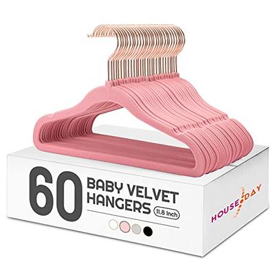 Clothes Baby Hangers for Closets - Unique Notches for Non Slip. Heavy-Duty Velvet Kids & Toddler Hangers for Closet | Ultra Thin Design for Space