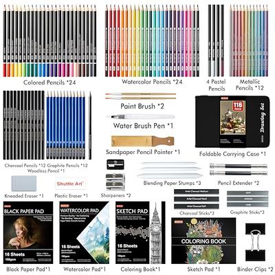 Drawing Set with Charcoal Pencils and 100 Page Pad - Art Kit for Kids and  Teens