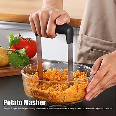Millvado Potato Masher, Strong Stainless Steel Handle with Heavy Duty Plastic Base, 11.5 inch Blue Mashed Potatos Masher, Hand Smasher for Vegtables