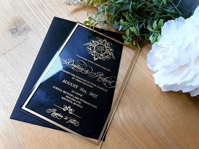 Acrylic Wedding Invitation With Envelope, Elegant Green Invitations, Unique  Invites, Real Foil, Personalized Card - Yahoo Shopping