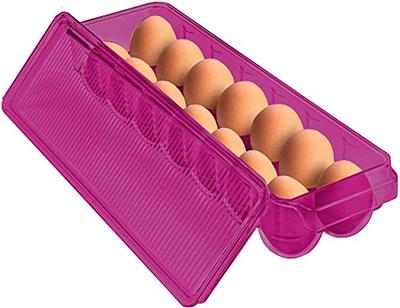 Utopia Home Egg Container for Refrigerator - 14 Egg Holder with Lid & Handle, Egg Storage & Tray (Clear, Pack of 1)