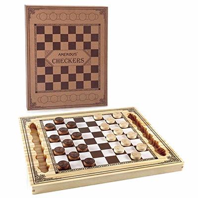 Juegoal Wooden Chess & Checkers Set with Storage Drawer, 12 Inch Classic 2  in 1 Board Games for Kids and Adults, Travel Portable Chess Game Sets, 2