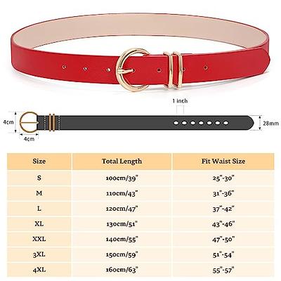 WHIPPY Women Leather Belt with Pin Buckle, Black Waist Belt for