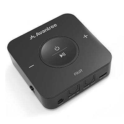  YMOO Bluetooth 5.3 Transmitter Receiver for TV/Airplane to 2  Headphones, Wireless Audio Adapter with Aptx/Aptx-HD Low Latency (<40ms),  Aux Connector for Home Stereo/Bluetooth Earbuds/PC/Gym : Electronics