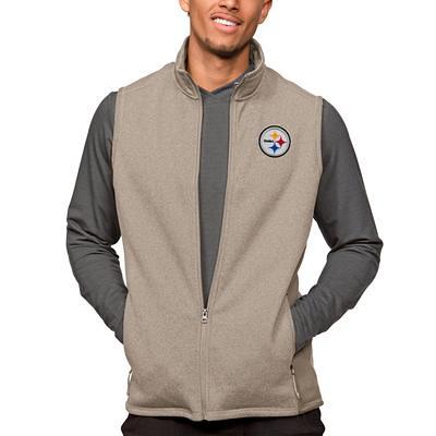 Men's Pittsburgh Steelers Black Houston Fleece Full-Zip Vest