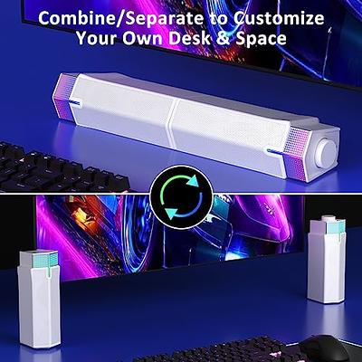 Jeecoo M20 Computer Speakers for PC Desktop Monitor, Bluetooth V5.3 PC  Sound Bar - Wired USB-Powered, Superb Stereo Sound, with Gradient RGB  Lighting