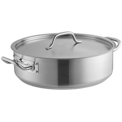 Vigor SS3 Series 12 Qt. Tri-Ply Stainless Steel Stock Pot with Cover