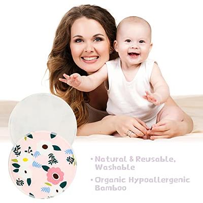 Organic Bamboo Nursing Breast Pads - 14 Washable Pads + Wash Bag - Breastfeeding  Nipple Pad for Maternity - Reusable Nipplecovers for Breast Feeding (Pastel  Touch, Large 4.7) 