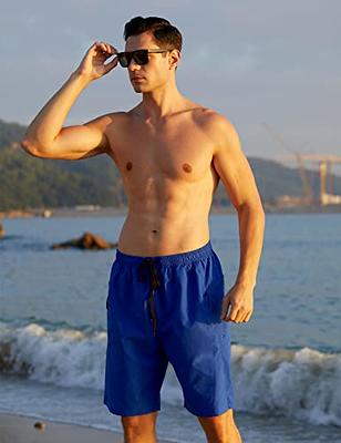 Cozople Men's Swim Shorts with Compression Lined Classic Design Swimming  Trunks 9 inch Knee Length No Mesh Net Beach Board Shorts Quick Dry Swimwear  with Elastic Drawstring Sapphire Blue - Yahoo Shopping