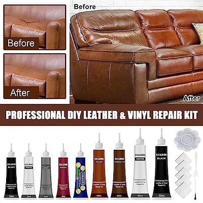 Leather Repair Gel for Furniture, Professional DIY Leather and Vinyl Repair  Kit, Liquid Leather Repair Kit, Restorer of Your Couch, Sofa, Car Seat and