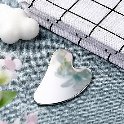 Nuanchu Stainless Steel Gua Sha Facial Tools for Face Metal Tighten Skin  Heart Massage Guasha Beauty Tool for Body Eyes Neck Massager with Travel