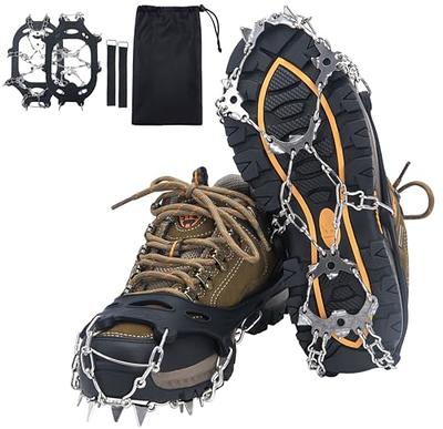 ZUXNZUX Crampons, Ice Cleats for Shoes and Boots, Silicone Stainless Steel  Grippers Shoe Spikes Grips Traction for Ice Snow, Winter Hiking Climbing  Ice Fishing - Yahoo Shopping