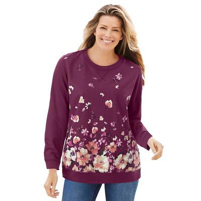  Woman Within Women's Plus Size French Terry Sweatshirt