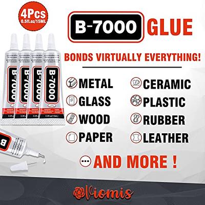 Viomis B7000 Glue 4PCS 15ml/0.5oz, Clear Craft Glue for Jewelry, B7000  Adhesive for Rhinestone