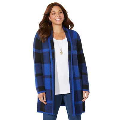 Plus Size Women's Country Village Sweater Cardigan by Catherines in Dark  Sapphire Black Buffalo Plaid (Size 0X) - Yahoo Shopping