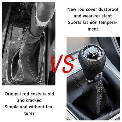 SSNNUU Car Shift Boot,Carbon Fibre Leather Gear Shift Cover for