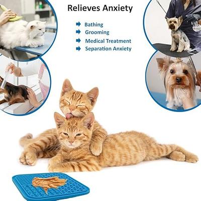 LUKITO Licking Mat for Dogs & Cats 2 Pack with Suction Cups, Dog Peanut  Butter Lick Pads for Boredom Reducer, Perfect for Bathing Grooming